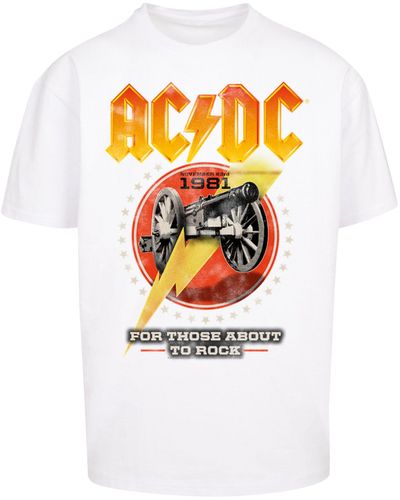in Band Lyst Schwarz Print Upper für Lip | Shirt T- Lightning Stiff F4NT4STIC DE Herren AC/DC