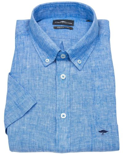 Fynch-Hatton Kurzarmhemd Button-Down-Kragen - Blau