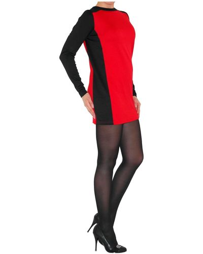 YESET Kleid Tunika Mini Minikleid Langarm Longshirt Shirt Top Longtop Rot S- 2 Farbig