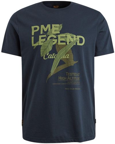 PME LEGEND T-Shirt Short sleeve r-neck - Blau