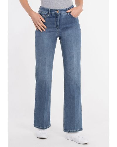 Recover Pants 5-Pocket-Jeans TANJA FLARED aus hochwertigem Stretchdenim - Blau