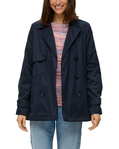 S.oliver . Outdoorjacke Jacke aus Baumwollmix in Navy (1-St) Taschen - Blau
