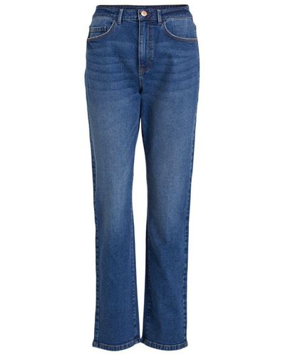 Vila Regular-fit-Jeans (1-tlg) Plain/ohne Details - Blau