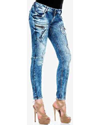 Cipo & Baxx Slim--Jeans mit niedrige Taille in Skinny Fit - Blau
