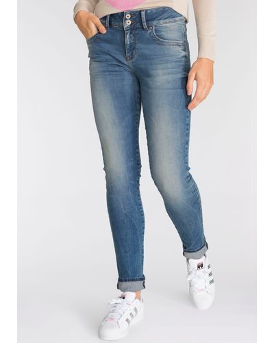 LTB Slim-fit-Jeans MOLLY HIGH SMU mit sehr schmalem Bein und hoher Leibhöhe - Blau