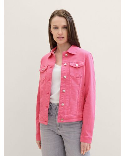 Tom Tailor Jeansjacke mit recycelter Baumwolle - Pink