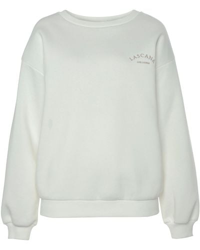 Lascana Sweatshirt -Pullover mit weiten Ärmeln, Loungewear, Loungeanzug - Weiß