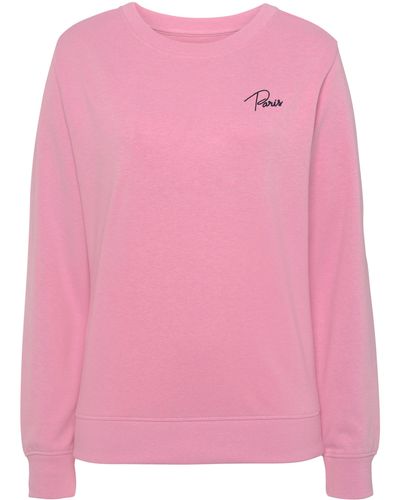 vivance active (1-tlg) Sweatshirt mit Frontprint, Loungeanzug - Pink