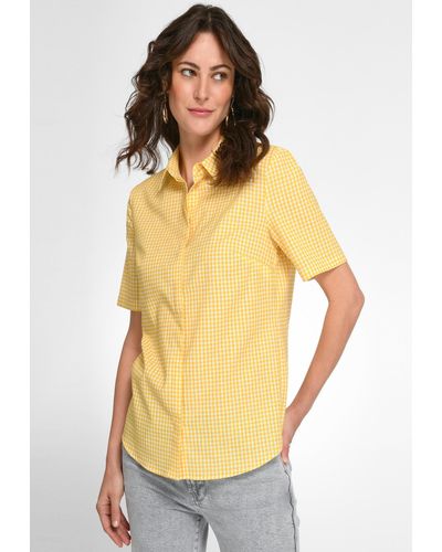 Peter Hahn Klassische Bluse Cotton (1-tlg) mit modernem Design - Gelb