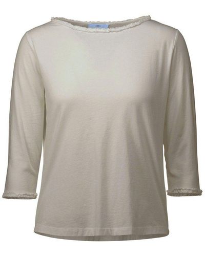 Allude T- Shirt mit Rüschendetails - Grau