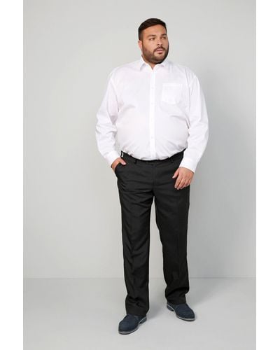 Men Plus Plus Men+ Anzughose verstellbarer Bund Bauchfit bis 41 - Weiß