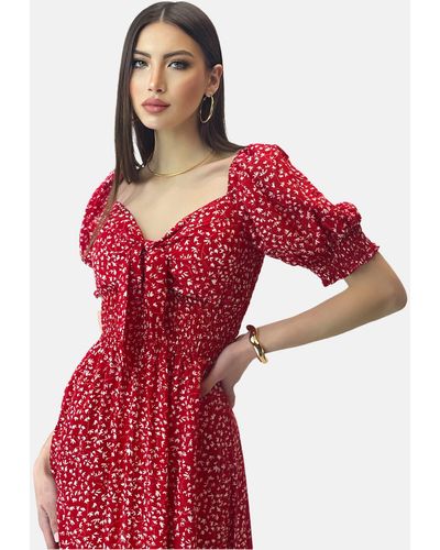 Elara Abendkleid Sommerkleid (1-tlg) - Rot