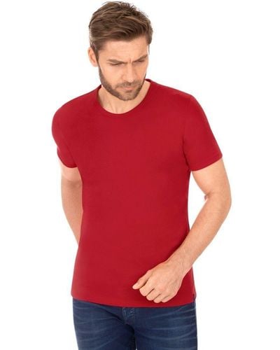 Trigema T-Shirt aus Baumwolle/Elastan (1-tlg) - Rot
