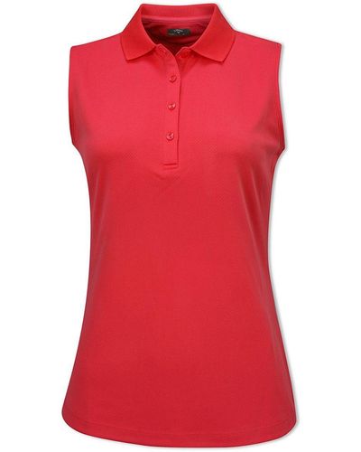 Callaway Apparel Poloshirt Solid Knit Sleeveless Polo Geranium - Rot