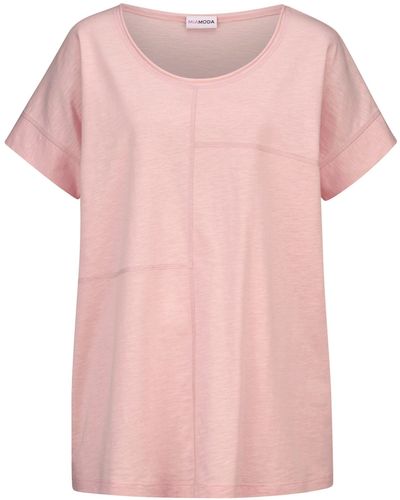 MIAMODA Rundhalsshirt T-Shirt Halbarm - Pink