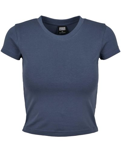 Urban Classics T-Shirt Ladies Stretch Jersey Cropped - Blau