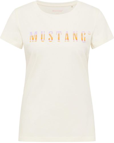 Mustang Kurzarmshirt T-Shirt - Weiß