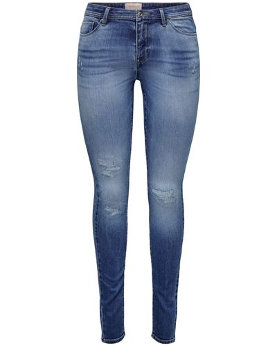 ONLY Fit-Jeans ONLSHAPE REG SKINNY DNM GEN857 mit Destroyed Effekt - Blau