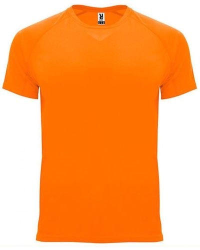 Roly Rundhalsshirt Bahrain T-Shirt mit Raglan-Ärmeln - Orange