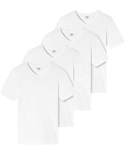 Uncover By Schiesser T-Shirt Basic hochwertig, weich, mit V-Ausschnitt im 4er Pack - Weiß