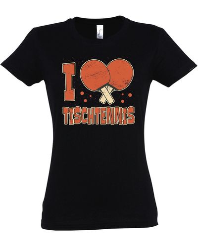 Youth Designz "I love Tischtennis" T-Shirt mit modischem Print - Schwarz