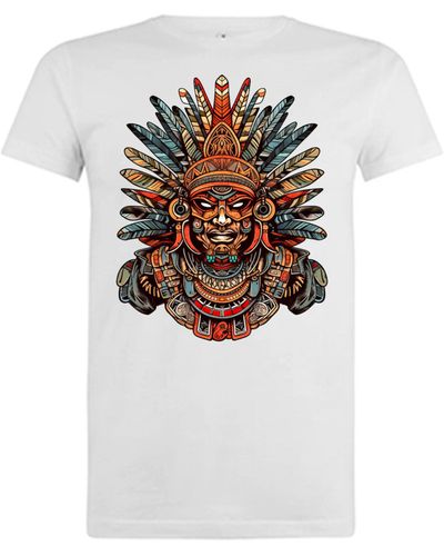 Banco Print-Shirt Azteken Sommershirt Streetwear waschbeständiger Druck - Weiß