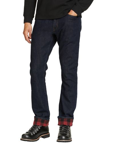 Eddie Bauer 5-Pocket- H2LOW Flex Jeans mit Flanellfutter - Blau