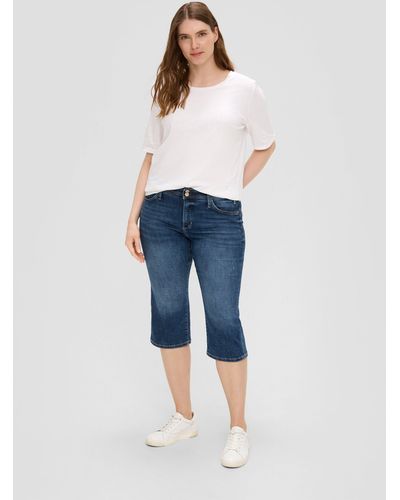 S.oliver Stoffhose Jeans-Capri / Regular Fit / Mid Rise / Slim Leg - Blau