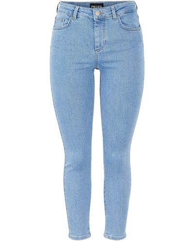Pieces 7/8-Jeans Delly (1-tlg) Plain/ohne Details - Blau
