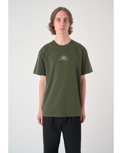 CLEPTOMANICX T-Shirt Ancient Secrets mit coolem Front- und Rückenprint - Grün
