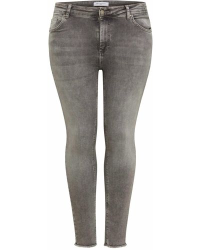 Only Carmakoma Skinny-fit-Jeans Willy (1-tlg) Plain/ohne Details, Fransen, Patches - Grau