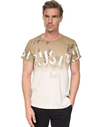 Rusty Neal T-Shirt mit farblichem Übergang - Weiß