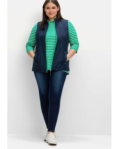 Sheego Shirtkleid Große Größen mit Kontrastdetails und längerem Rücken in  Blau | Lyst DE