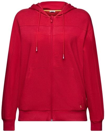 Esprit Sports Sweatjacke Strukturiertes Sweatshirt (1-tlg) - Rot