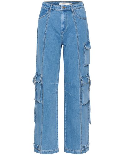 Gestuz Loose-fit-Jeans ZOY (1-tlg) Plain/ohne Details - Blau