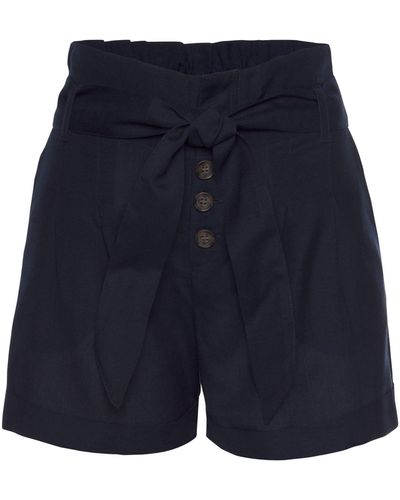 Lascana Shorts (mit Bindegürtel) in lässiger Leinen-Optik, kurze Hose, Leinenhose - Blau