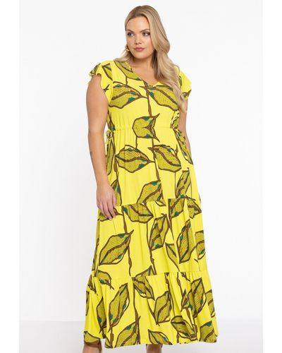 Yoek A-Linien-Kleid Große Größen - Gelb