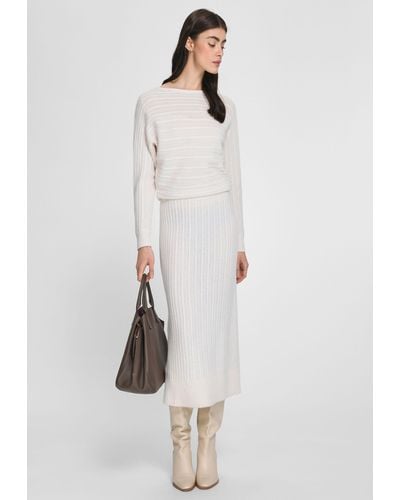 Laura Biagiotti Roma Strickkleid New Wool mit modernem Design - Weiß