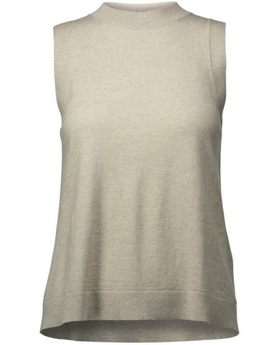 Allude Shirttop Top aus Feinstrick - Grau