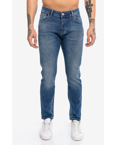 Redbridge Slim-fit-Jeans Newport News Faded Wave mit cooler Waschung - Blau
