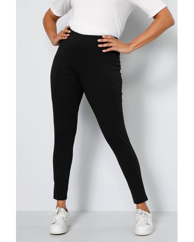 MIAMODA Lederimitathose Leggings Elastikbund - Schwarz