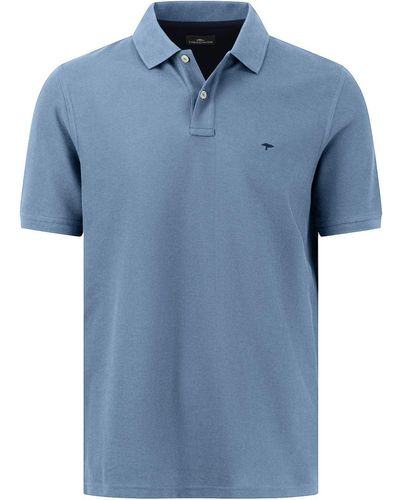 Fynch-Hatton Poloshirt mit Logoprägung auf der Brust - Blau