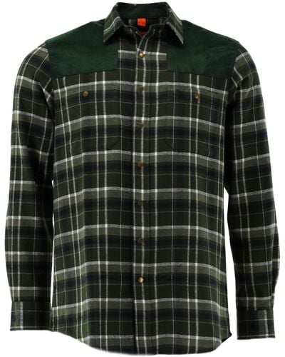 Tom Collins Outdoorhemd Ciril Langarm Jagdhemd mit Liegekragen - Grün