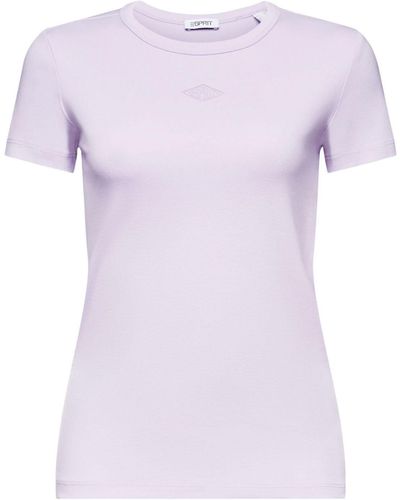 Esprit Baumwoll-T-Shirt mit Logo (1-tlg) - Lila