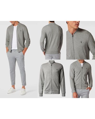Ralph Lauren POLO Sweatjacke Sweatshirt Sweater Baseball Jacke Bomber - Grau