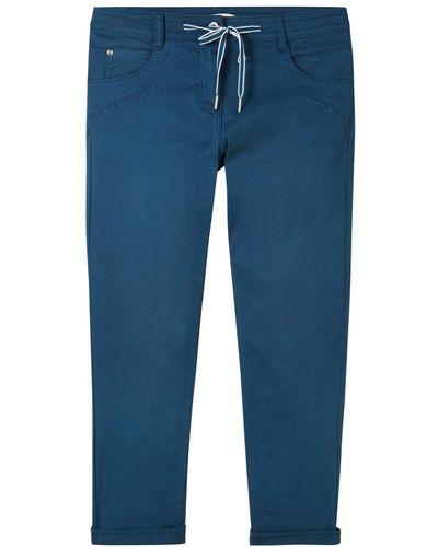 Tom Tailor Stoffhose Tapered relaxed, Moss Blue - Blau