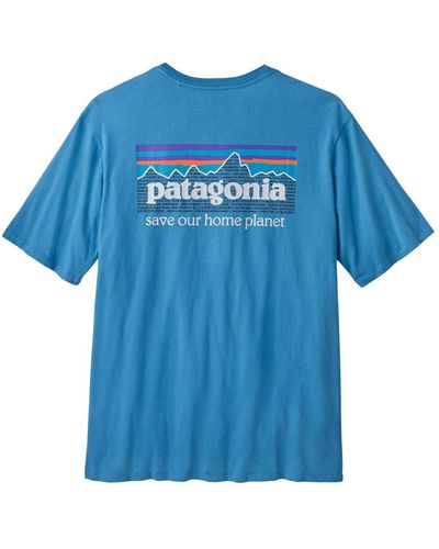 Patagonia T-Shirt P-6 Mission Organic - Blau