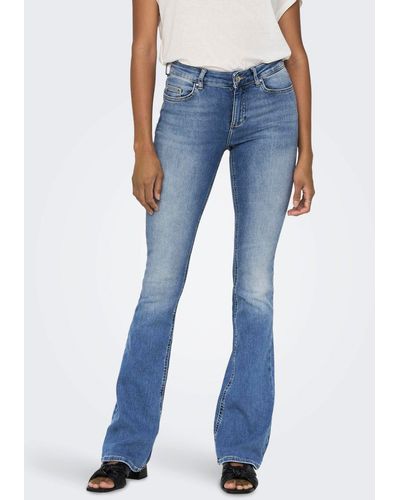 ONLY Bootcut-Jeans ONLBLUSH LIFE MID FLARED DNM TAI467 NOOS - Blau