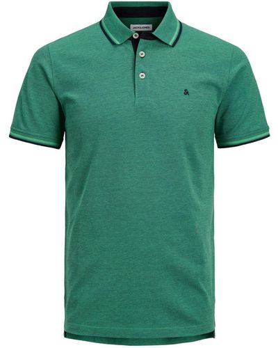 Jack & Jones Poloshirt Polo Shirt JJEPAULOS Sommer Hemd Kragen Pique Cotton (1-tlg) 3613 in Grün-2