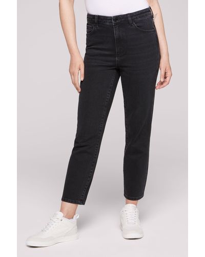SOCCX Mom-Jeans mit hoher Leibhöhe - Schwarz